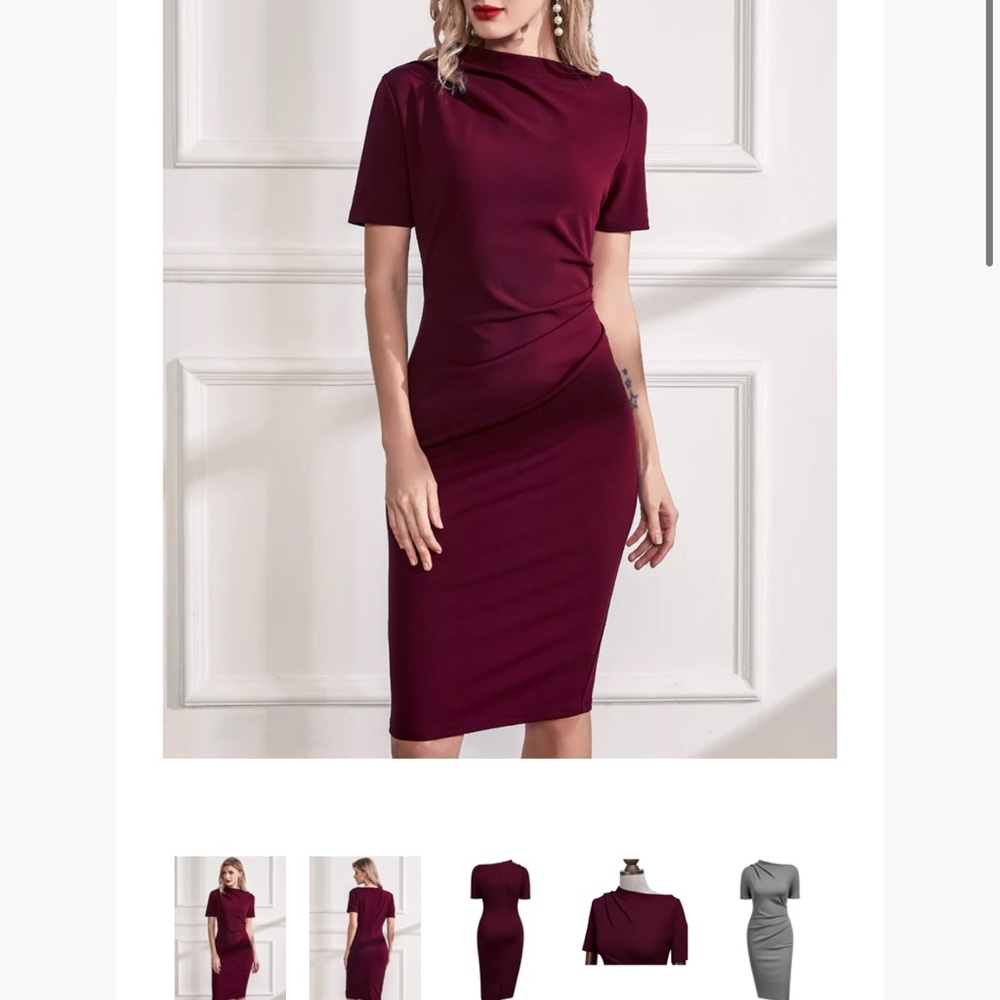 Elegant Burgundy Midi Dress